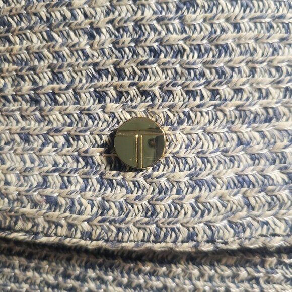 Talbots Packable Paper-Straw Crossbody Bag in Blue /White - Adjustable Strap - Picture 3 of 13